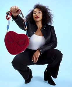Alternative view of Spider-Man Sherpa Heart Shaped Crossbody Bag