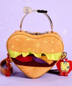 Alternative view of SpongeBob SquarePants Krabby Patty Plush Heart Figural Crossbody Bag