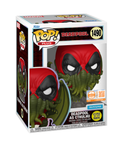 Alternative view of Pop! Plus Deadpool as Cthulhu (Glow) with Pop! Protector