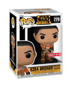 Alternative view of Pop! Ezra Bridger with Sith Holocron
