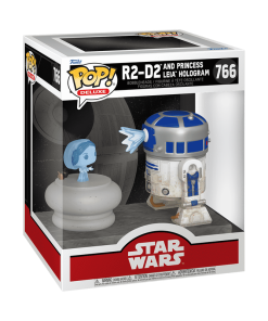Alternative view of Pop! Deluxe R2-D2 and Princess Leia Hologram