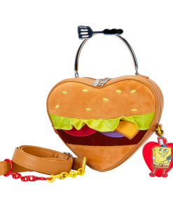 SpongeBob SquarePants Krabby Patty Plush Heart Figural Crossbody Bag